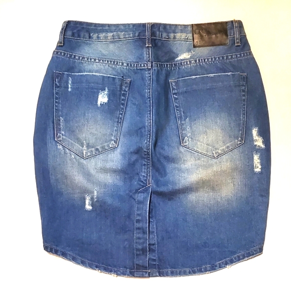 New $120 ONE by One Teaspoon 2020 Denim Mini Skirt 30 NWOT - Picture 3 of 8